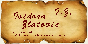 Isidora Zlatović vizit kartica